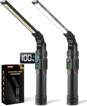 Branded01 313022983955 2pack Magnetic Work Light All Aluminum And 1500 High Lumens Rechargeable 7 Mode