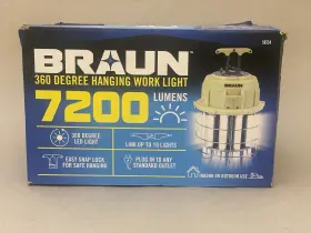 Braun 37800440 360 Degree Hanging Work Light Led 7200 Lumens Used Once