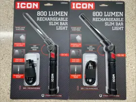 59103 Braun New -set Of 2 - Icon 800 Lumen Rechargeable Slim Bar Light
