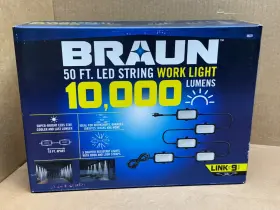 59223-braun Braun 59223 10 000 Lumen 50 Ft. Waterproof Led Hanginf String Work Light