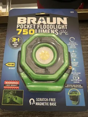 59226 Braun Pocket Floodlight Rechargeable 750 Lumens With Free Shipping