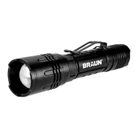 59282 Braun 1800 Lumen Waterproof Rechargeable Tactical Flashlight New