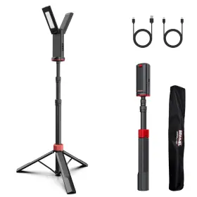 Vr2201 Brimmel Rechargeable Work Light With Tripod Stand - 8000mah 2200 Lumen Dual Head 300