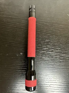 Brinkmann 039953180576 Vintage Legend 4aa Cell Size Flashlight Aluminum Red On Black