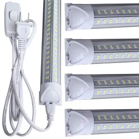 Bsk.bestka 723929778095 4 Pack 4ft Led Shop Light - 60w 8000lm 6500k Linkable Clear Cover T8 Tube