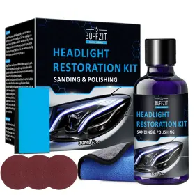 Hrhh23 Buffzit Car Headlight Restoration Kit With Cleaner And Ceramic Coating Professiona