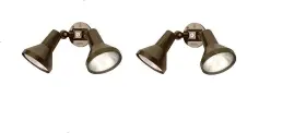 B495 Bulbmaster Two Light Bronze Outdoor Flood Security Fixture - Heavy Duty Cast Alumi