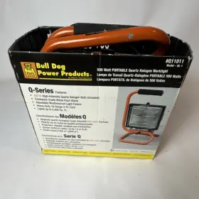 Q10101 Bull Dog Power Products 500w Portable Halogen Worklight Orange/black