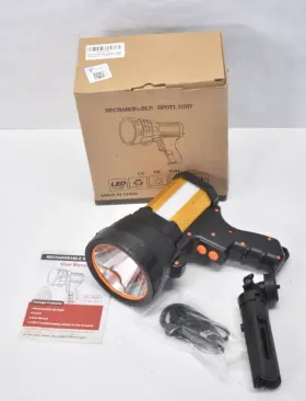 Buysight 639510611002 Rechargeable Spotlight Handheld 100000 Lumens Super Bright Gold Alloy
