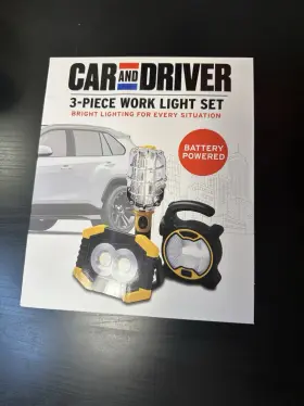 Car And Driver 810071498848 3-piece Work Light Set Led Batteries Not Included New
