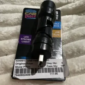 024061l Car Vibez Usb Led Strobe Light Portable Black Cordless Party