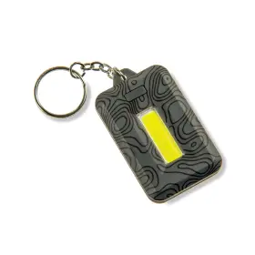 Kl-10gy Carson 120-lumen Cob Led Keychain Flashlight With Stainless Steel Keyring Gray
