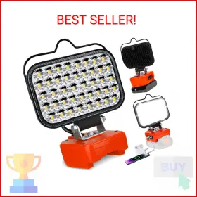 Cdbestbm Bld5in42-wkl Fiihio Cordless Led Work Light Compatible With Black Decker 20v Max Battery 90w