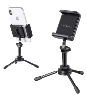 Cellways 651519454664 Cell Phone Tripod Adaptor Mini 360 Degree Rotating Holder Mo