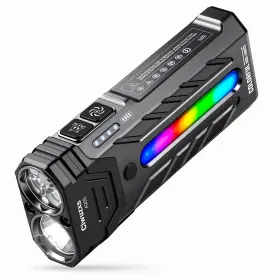 Ym-dt009 Ciwuzxs Edc Rechargeable Flat Flashlight 1000 Lumens White Led/uv/rgb Ambient Signali