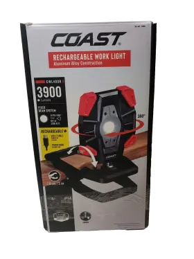 1718620 Coast 015286309754 Rechargeable 3900 Lumens Clamp 3-mode 16-hour Work Light