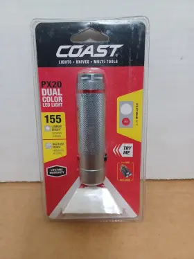 Px20 Coast 015286677365 Power Chip Dual Color Led Flashlight 155 Lumens Bright Weather Proof
