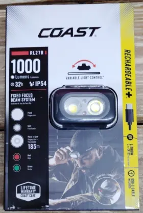 30822 Coast Rechargeable Plus Rear Loading 1000 Tri-color Led - New Sealed