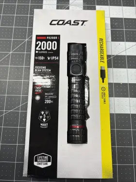 Px200r Coast 31248 Rechargeable Flashlight 2000 Lumens Five Light Modes Twist
