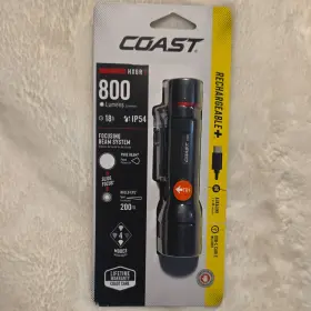 Ip54 Coast Hx6r Rechargeable Led Flashlight 800 Lumens 4 Modes Battery Included