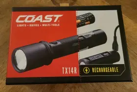 Tx14r Coast Black Aluminum Flashlight With Rechargeable Battery Cell