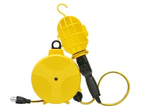 E216 Coleman Cable 090529622142 Designers Edge Plastic Cord Reel With Handheld Work Lights 20-foot