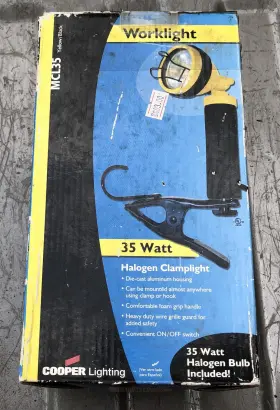 Mcl35 Cooper 044427005835 Lighting 35 Watt Worklight Vintage Pistol Grip Clamp Hook