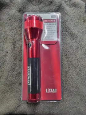 99362 Craftsman 035355931341 Vintage Nos Heavy Duty 2 D Cell Red Aluminum Flashlight Sealed
