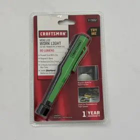 73962 Craftsman 040082800174 Nos Mini Led Work Light Pocket Clip Green Black