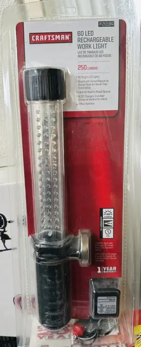 20184 Craftsman 240 Lumens 60 Led Rechargeable Stick Work Light - Factory Sealed