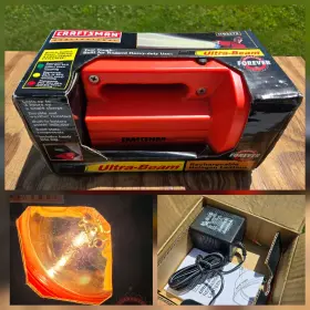 Craftsman 34-93272 Rare Sears Professional Neon Orange Halogen Lantern 93272 Flashlight