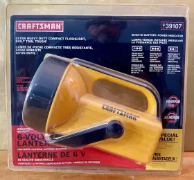 9-39107 Craftsman Industrial 6-volt Lantern Yellow Flashlight New Sealed Nos