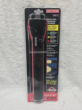 93117 Craftsman Vintage New Heavy Duty Flashlight Tool Light 3 Inch D Waterproof