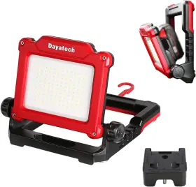 18-20v Dayatech 313052841850 Cordless Led Work Light Compatible With Dewalt And Milwaukee Battery