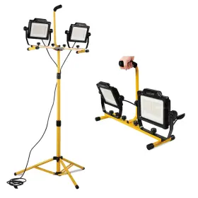 Dayatech 753640734636 180w 20000 Lumen Dual-head Led Work Light With Metal Telescopic Tripod Stand