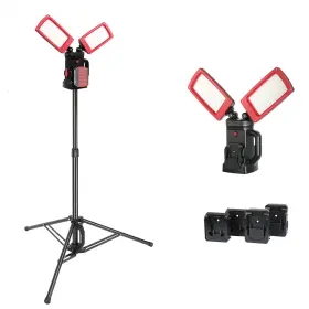 Dy-368-13-red Dayatech 12000lm 85w Cordless Led Work Light Dual-head With Tripod Compatible D