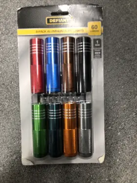 1007538948 Defiant 60 Lumens Aluminum Flashlight Set W 24-pieces Aaa Batteries