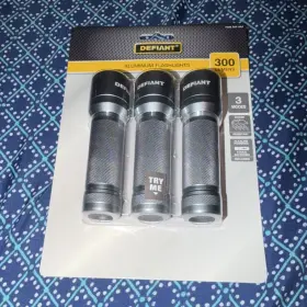 So5260525 Defiant Aluminum Led Flashlights 3-pack 300 Lumens Water-resistant Impact Resis