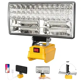 Dm-wl-8i-dw Demima 8 Inch Cordless Led Work Light For Dewalt 20v Battery Two Levels Adjustable Floo