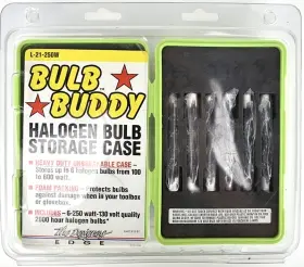 L-21-250 Designers Edge 6 Bulb Buddy L21 Halogen 250 Watt Work Light Replacement Bulbs With Storage Case