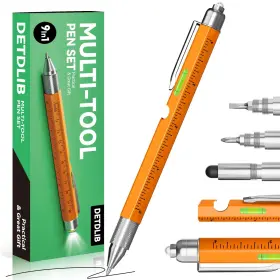 Mp2411 Detdlib Gifts For Dad 9 In 1 Multitool Pen With Led Light Birthday Men C