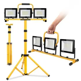 Dntgr-lhtstnd-3hdyell-22k Dntgr 22000 Lumen Work Lights With Stand 3 Adjustable Head Led Light
