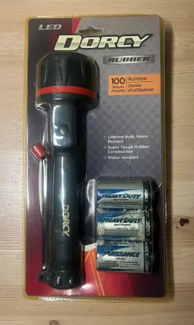 41-2976 Dorcy Led Flashlight With Rubber Grip Black