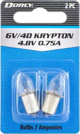 41-1663 Dorcy 411663 6-volt/4d-4.8-volt 0.75a Bayonet Base Krypton Replacement Bulb