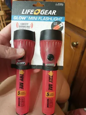 Lg124 Dorcy International Inc Two Life Gear Plastic Glow 8 Lumens Red Aa Battery Led Flashlight 6.1 H