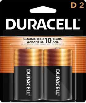 Durmn1300b2z Duracell Coppertop D Batteries 2 Count 1 Pack Battery With