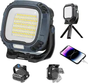 Dx0892 Dxsawa Led Work Light Rechargeable Magnetic Lights 2500lm Waterproof Folding Porta