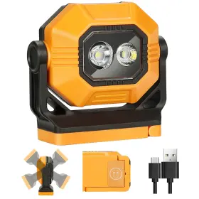 Easymaxx 973365301874 Led Rechargeable Work Light 1500lm Portable Cob Magnetic Lights With 3 Modes
