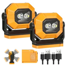 Easymaxx 973365304066 Led Rechargeable Work Light 1500lm Portable Cob Magnetic Lights With 3 Modes