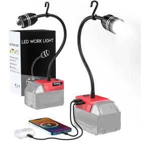 Sku070930002-mt Ecarke Milwaukee 18v Led Work Light With Flexible Gooseneck 20w 2000lm Cordless Batter